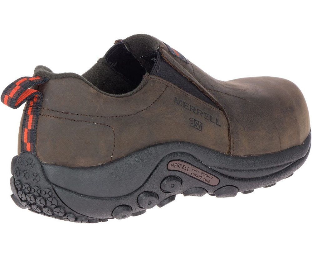 Merrell Slip Ons Męskie Brązowe - Jungle Moc Skórzane Comp Toe Sd+ Wide Width - 735862-XLK